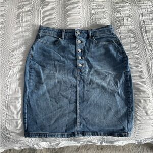 Denim Button-Front Women's Skirt